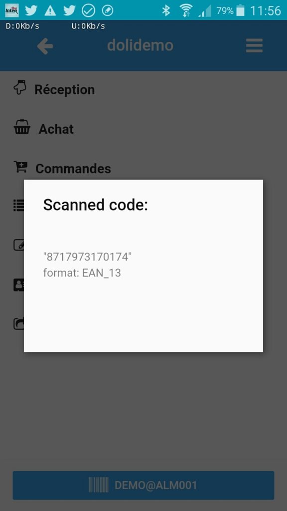 Define and set the barcode type in Dolibarr.